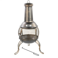 CLASSICAL CHIMINEA GARDEN PATIO HEATER WITH CHIMNEY OUTDOOR LOG WOOD BURNER