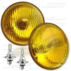 2PCS 5-3/4" Halogen Amber Yellow Stock Glass Headlight Fog Light H4 60W Bulb