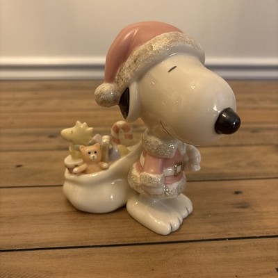 【未使用品】スヌーピー⭐️LENOX ⭐️Snoopy クリスマス⭐️陶器製 ⭐️サンタ VTG Lenox 2002 Peanuts Snoopy Claus Woodstock Christmas Figurine 5