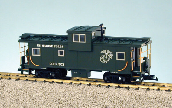 USA Trains G Scale 12127 Extended Vision Caboose U S Marines Rd #903 green