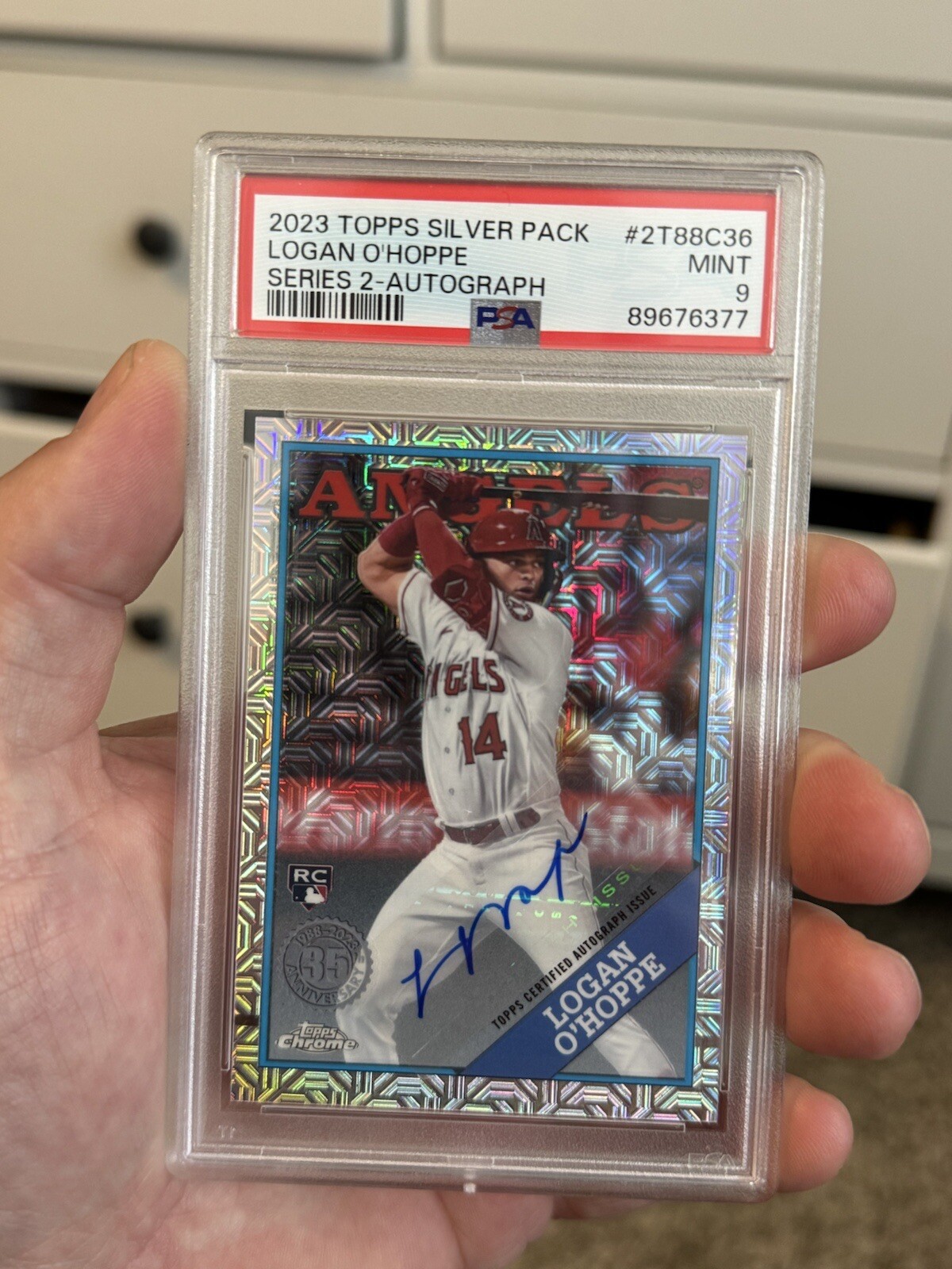 2023 Topps Silver Pack Logan O’Hoppe Series 2 Autograph / 299 PSA 10