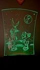 Bugs Bunny & Marvin the Martian Laser Cut Light Sculpture Signed Buzzy Trusiani