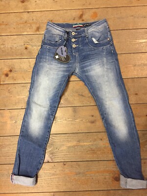 Pantalone Jeans Donna Please P78 Cavallo Basso Baggy Nuova Collezione Denim  | eBay