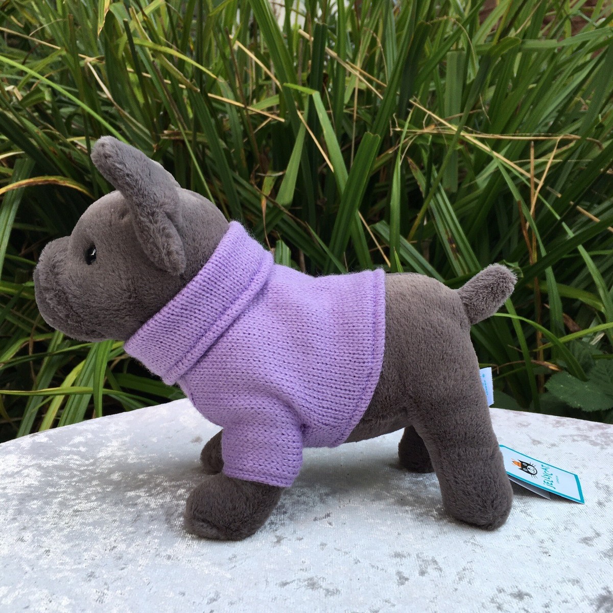 New With Tag Jellycat Sweater French Bulldog Purple Soft Plush Toy