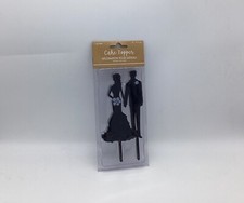 Bride Groom Silhouette Cake Topper Black Topper Wedding Cake 7 Inches Unused
