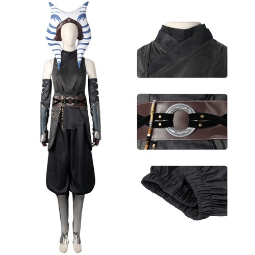 Xcoser Star Wars Ahsoka Tano Cosplay Costume Women Halloween Outfit Full Set - Picture 8 of 19