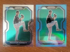 2  2021 Panini Prizm Braxton Garrett RC Base & Carolina Blue Prizm Parallel 