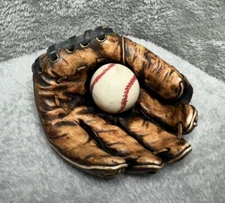 Vintage S.S. Sarna Brown Baseball Glove Ball Heavy Resin Desk/Shelf Decor 1998