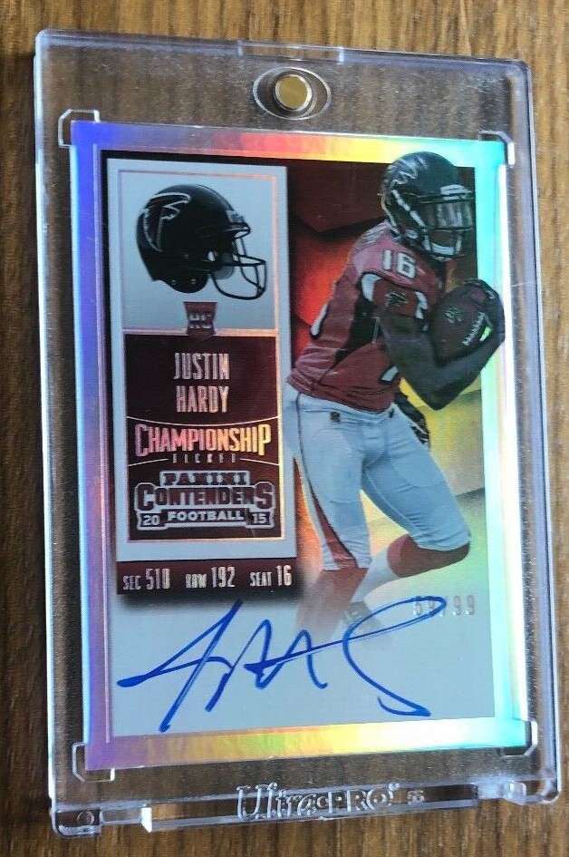 Justin Hardy Panini Contenders #221 Autograph-Championship Ticket