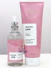 BATH  BODY WORKS INSPIRE LOVE ROSE  VANILLA BODY PILLOW MIST  BODY CREAM SET