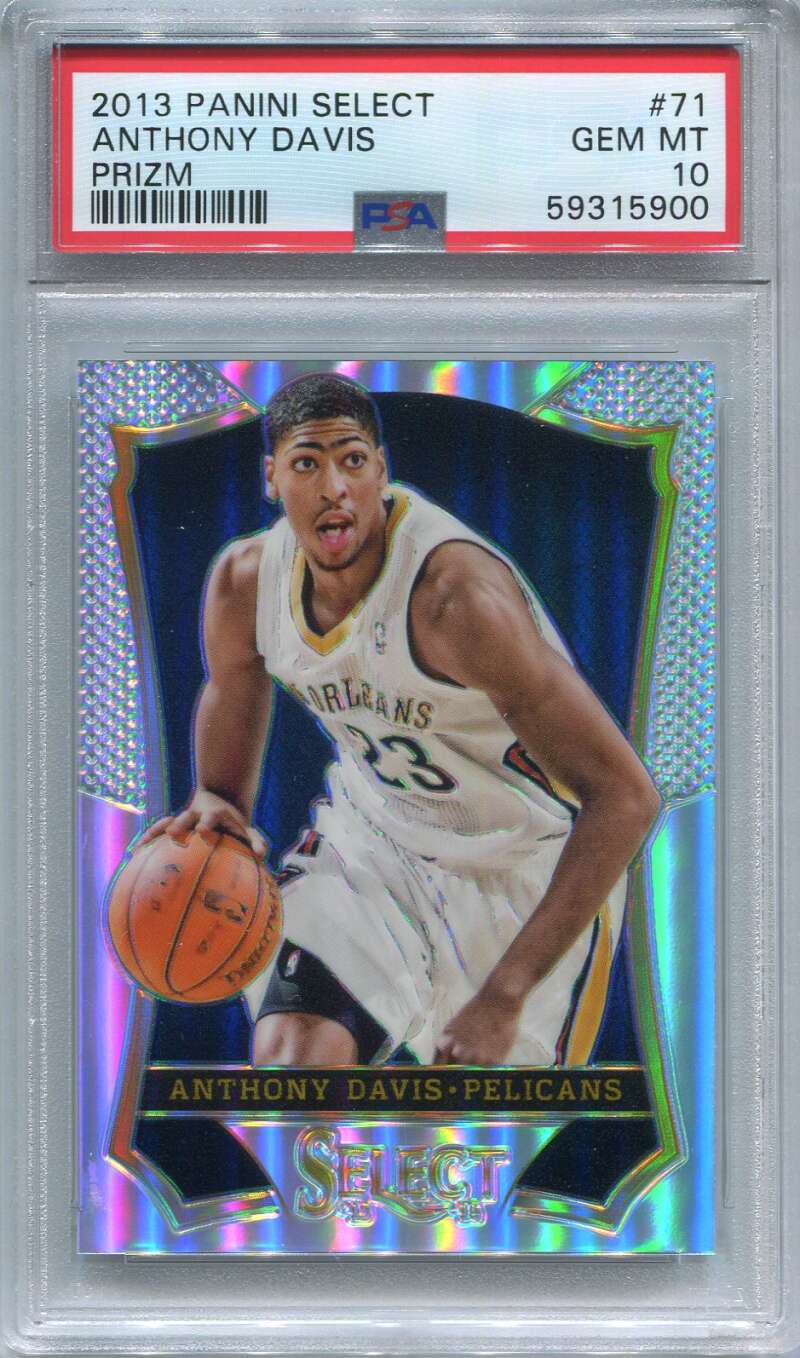 2013-14 Select Prizms Silver Refractor 71 Anthony Davis PSA 10 GEM MT 59315900