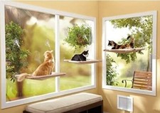 Oster Sunny Seat Cat Window Hammock Perch Bed, Supports Up to 50 Pounds, Brown