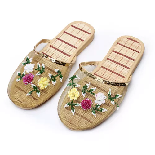 Chinese Mesh Floral Women Slippers Slides Slip On Flats Flip Flop Loafers Mules! - Picture 21 of 37