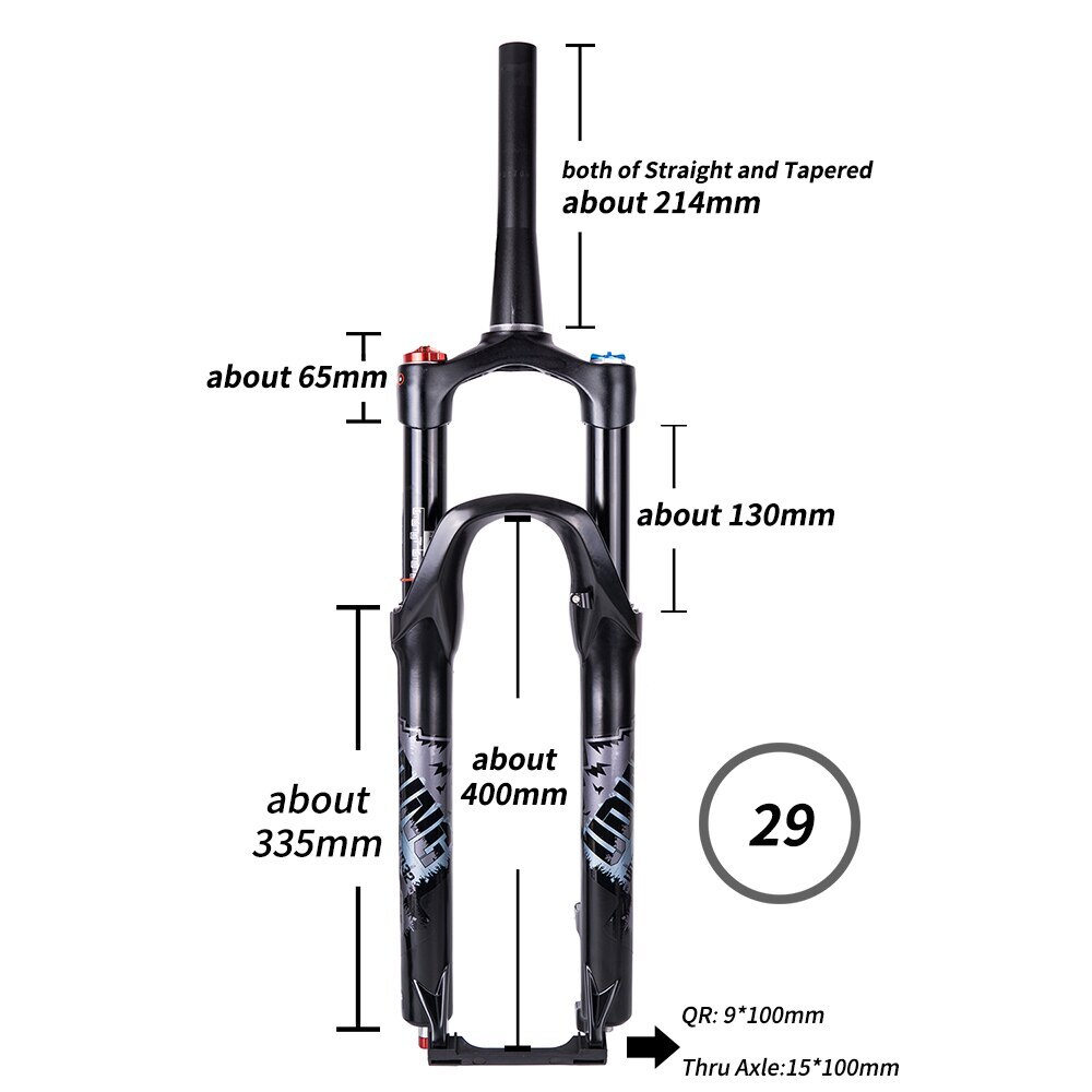 27.5/29Inch MTBbicycle Front Suspension Air Fork 100*15mm Thru