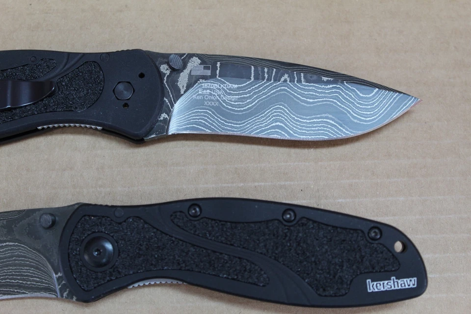 Desenfoque Kershaw Damasco, 1670BLKDAM, nuevo, segundo de fábrica, limitado, ¡EE. UU.! Foto 3 de 4