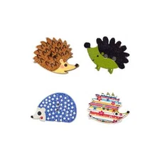 30pcs Hedgehog Series Wood Buttons for Sewing Scrapbooking Crafts Handmade Decor
