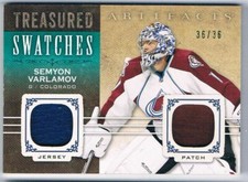 2014-15 ARTIFACTS TREASURED SWATCHES JERSEYS PATCHES EMERALD SEMYON VARLAMOV