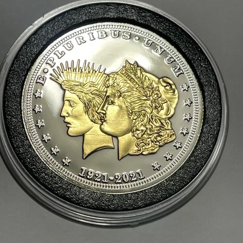Double Liberty 24k Gold Gilded 1/2 Troy Oz .999 Fine Silver Coin Round