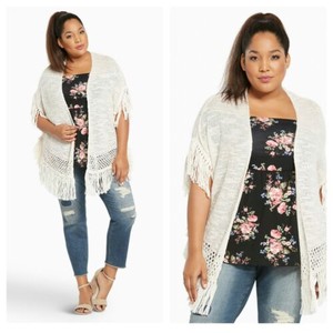 plus size fringe cardigan