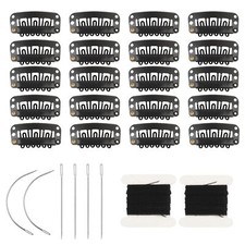 20 Pieces Hair Extension Clips U-Shape Stainless Steel Snap Clips for Wig Acc...