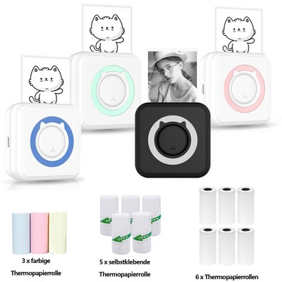 All-in-One Mini Drucker Pocket Printer für Smartphone Drahtloser Handy