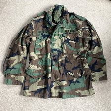 US Army 29th ID Field Jacket M-65 Woodland Camo Cold Weather Sz Med Reg 1996