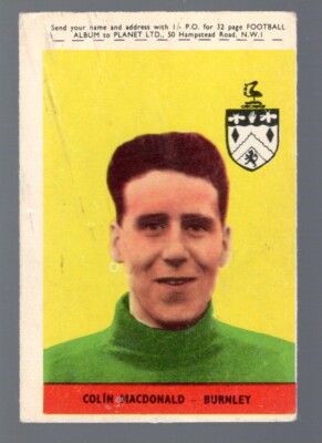 1958-59 A&BC Footballers (soccer) Colin MacDonald #10 Planet LTD