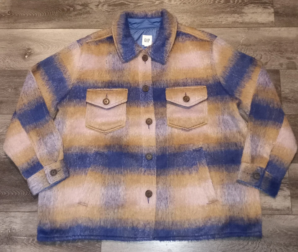 Gap Lofty Skacket Multi Púrpura Cuadros Gran Tamaño Mujer Talla 2XL Foto 3 de 4