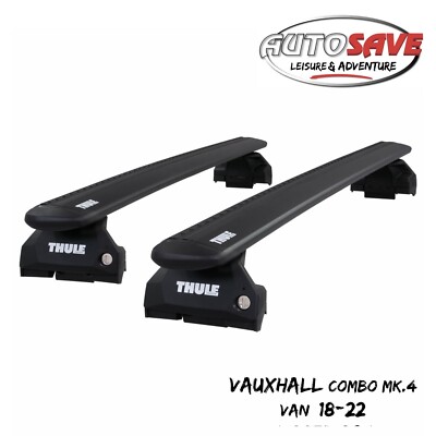 Thule Aluminium WingBar Evo Black Roof Bar Set fit Vauxhall Combo Mk.4 Van 18-22