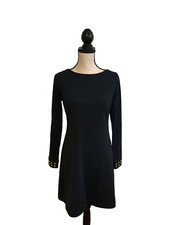 MICHAEL KORS NAVY CUTE LONG SLEEVE FITTED DRESS SZ S
