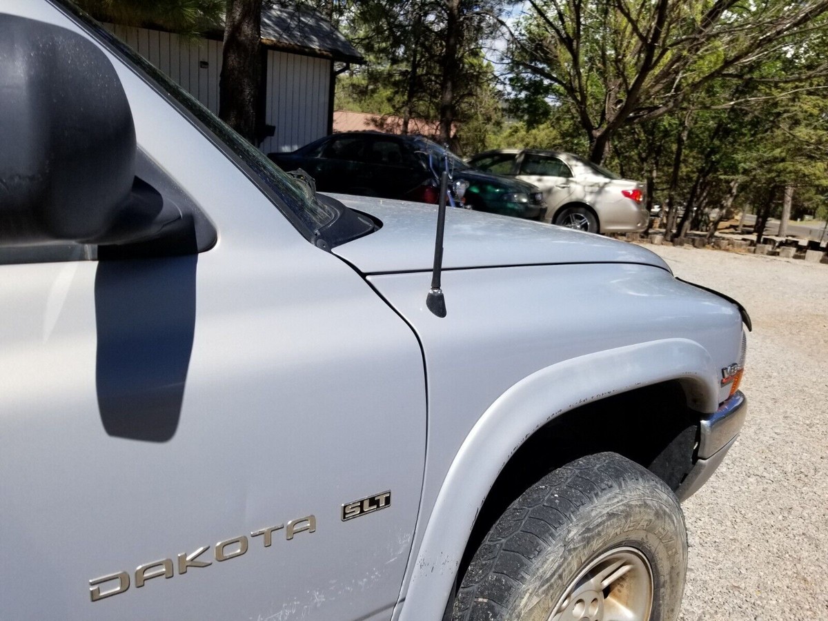 4-Inch Short Black Aluminum Antenna Mast For 1997-2011 Dodge Dakota - AM/FM, Direct Replacement