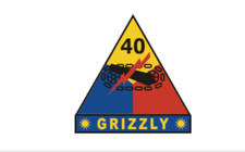 4" 40th armored division grizzly bumper sticker decal usa made