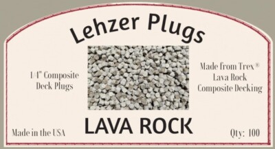 New 1/4'' Trex ''Lava Rock'' Plugs for Composite Decking