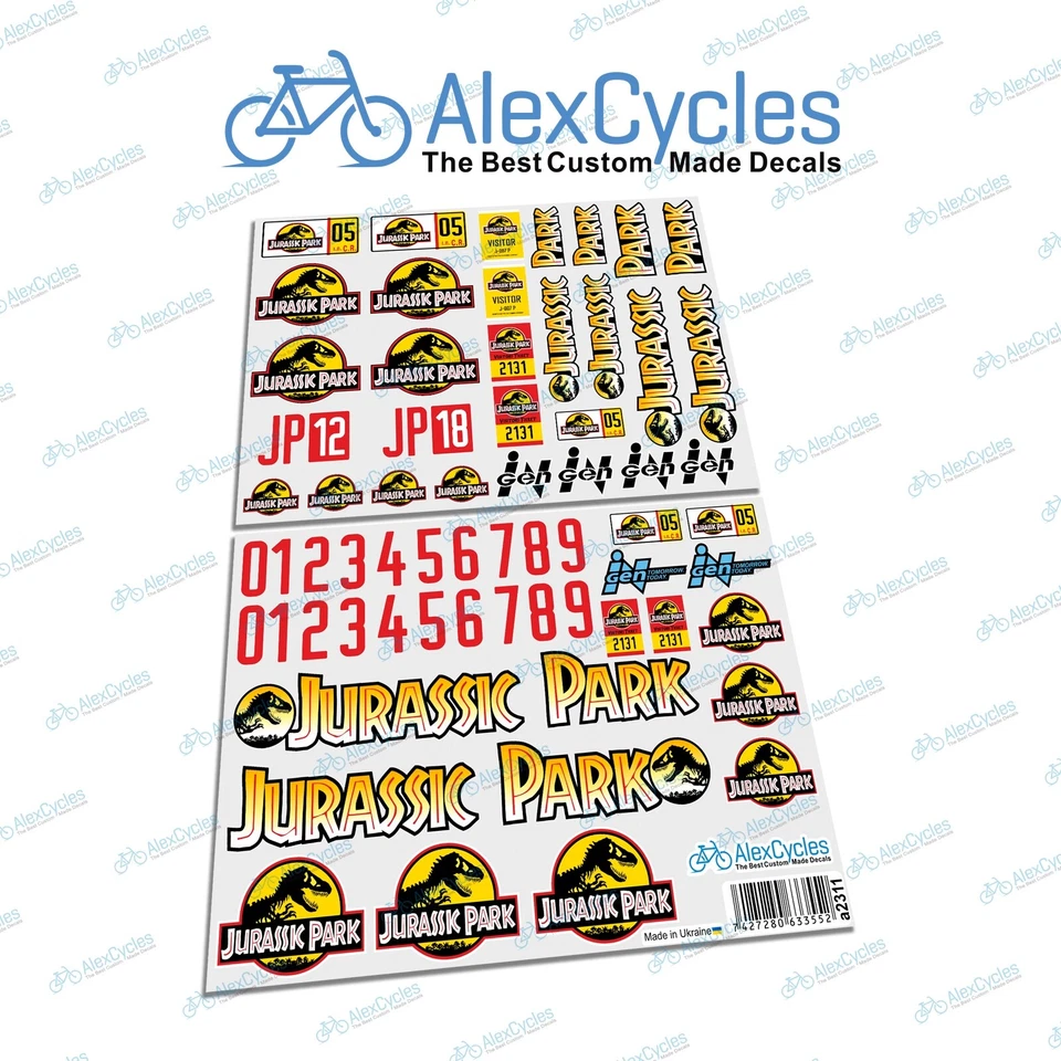 x2 1:18 1:24 Scale Jurassic Park RC Cut Decals Sticker Crawler Axial TRX4 SCX24 - Image 3 of 3