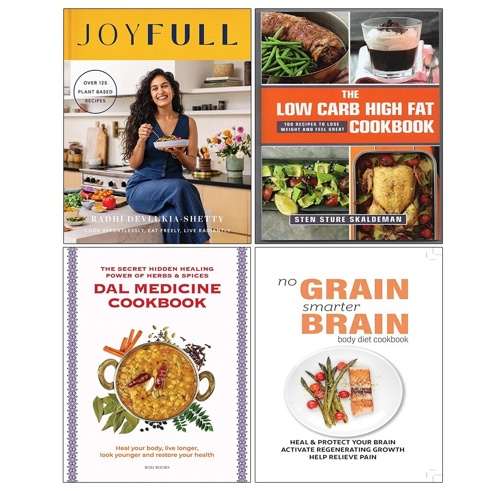 JoyFull, Dal Medicine Cookbook,No Grain Smarter, Low Carb High Fat 4 Books Set