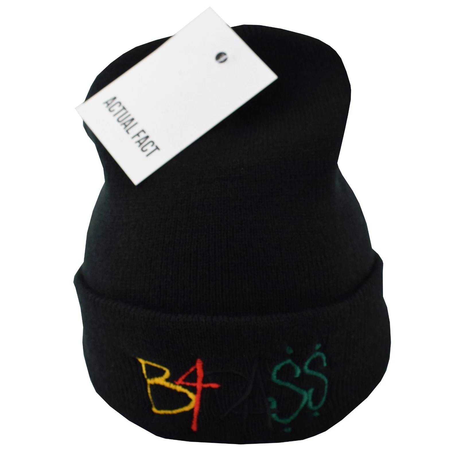 Actual Fact Joey BadA$$ Badass Embroidered Roll Up Black Wooly Beanie Hat