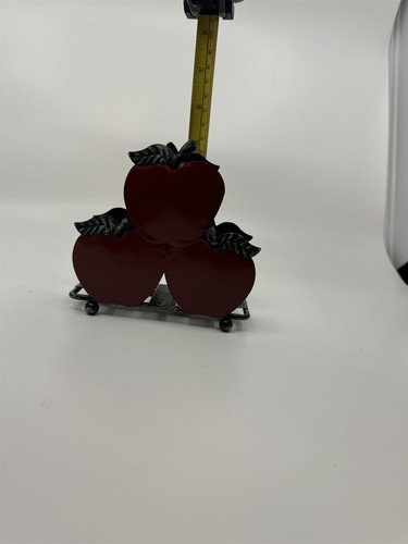 Vintage Home Interiors Apples Napkin Holder Green Metal Applesque - Picture 9 of 9