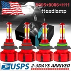 4x 4SIDE 9005 9006 LED Headlight Kit Combo Bulb 6500K High Low Beam Super White