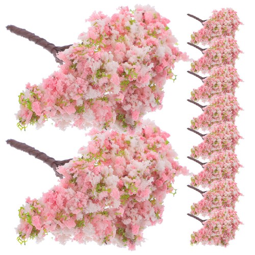 10 pezzi alberi di ciliegio artificiale mini alberi di ciliegio realistici - Foto 3 di 11