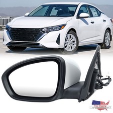 White Driver Side Mirror W Power Adjust Manual Fold For Nissan Sentra 2020-2025 White Driver Side Mirror W Power Adjust Manual Fold For Nissan Sentra 2020-2025