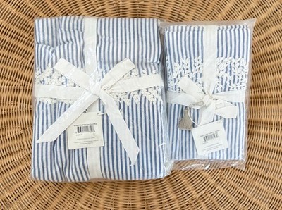 NEW Serena & Lily Westport Duvet Cover (Twin) & 1 Standard Sham (2 pc Set)-Blue