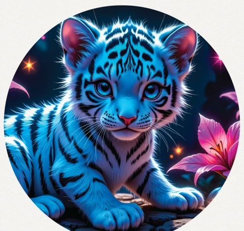 Hayleybug 1/10th oz Little Jungle King Tiger Cub Silver Round