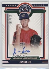 2022 Panini USA Baseball Stars & Stripes Blue Ink 120/499 Justin Lee Auto i6j