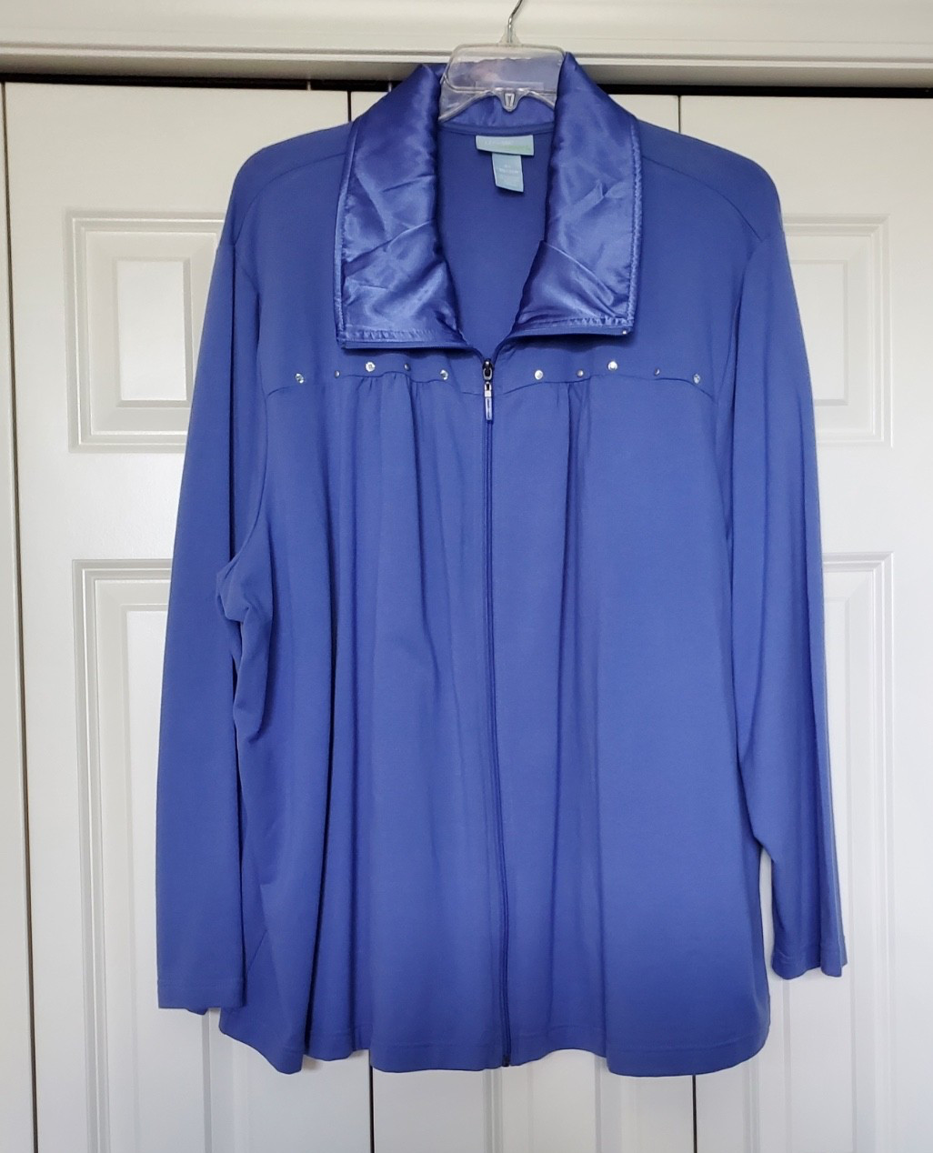 LIZ & ME SPORT PURPLE SWING JACKET RHINESTONE & STUD ACCENTS