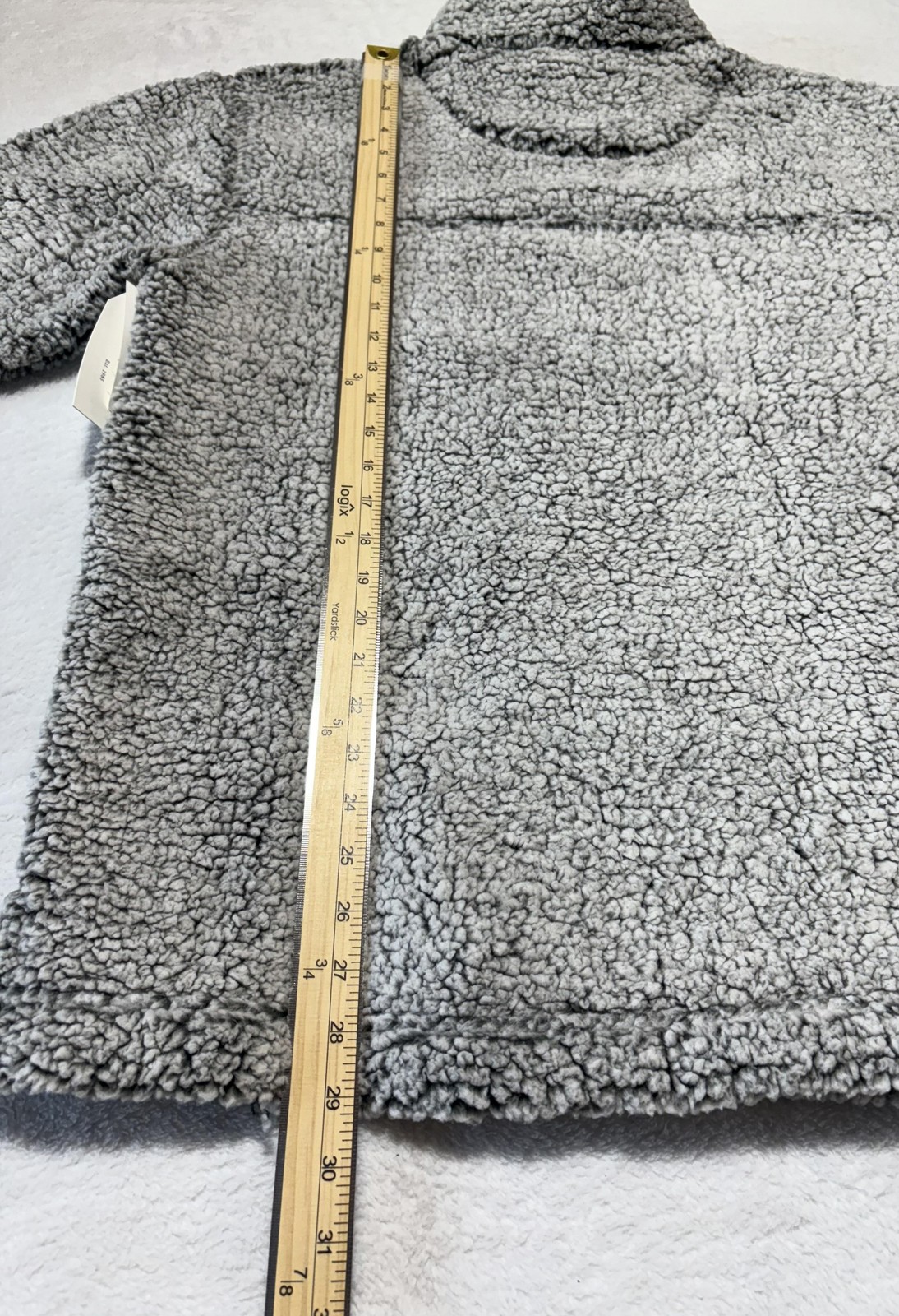 Men's Large Frosty Grey Sherpa Quarter Zip Pullover for Dog Rescue image 6