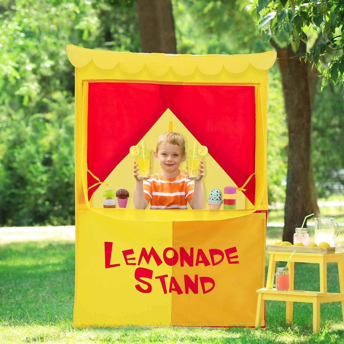 Alvantor Lemonade Stand Puppet Show Theater Pretend Old Version With Poles 