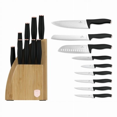Messerset im Bambusblock BERLINGER HAUS Black Rose BH-2760