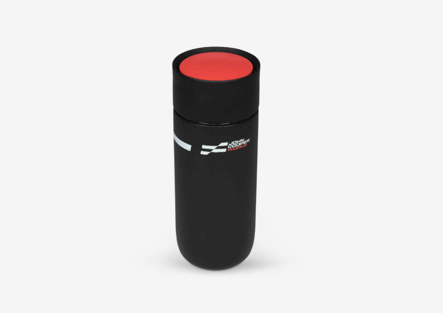 MINI Genuine JCW Logo Travel Mug Black 500ml 0.5L Double Walled - 80285B54F36
