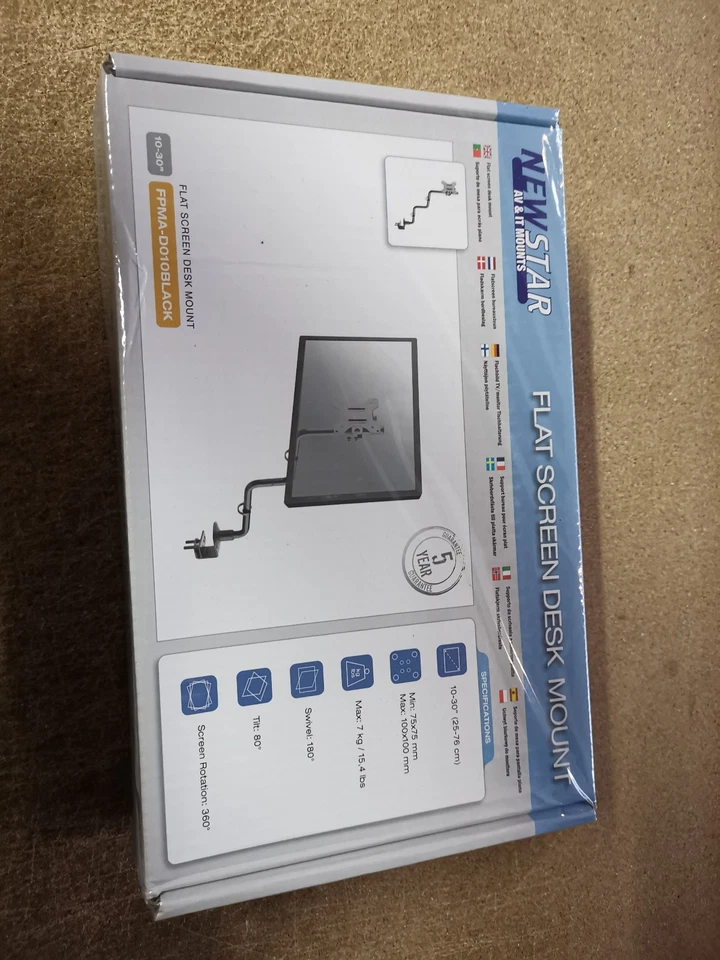 NewStar AV&IT Flat Screen Desk Mount Neu-OVP (FPMA-D010Black)