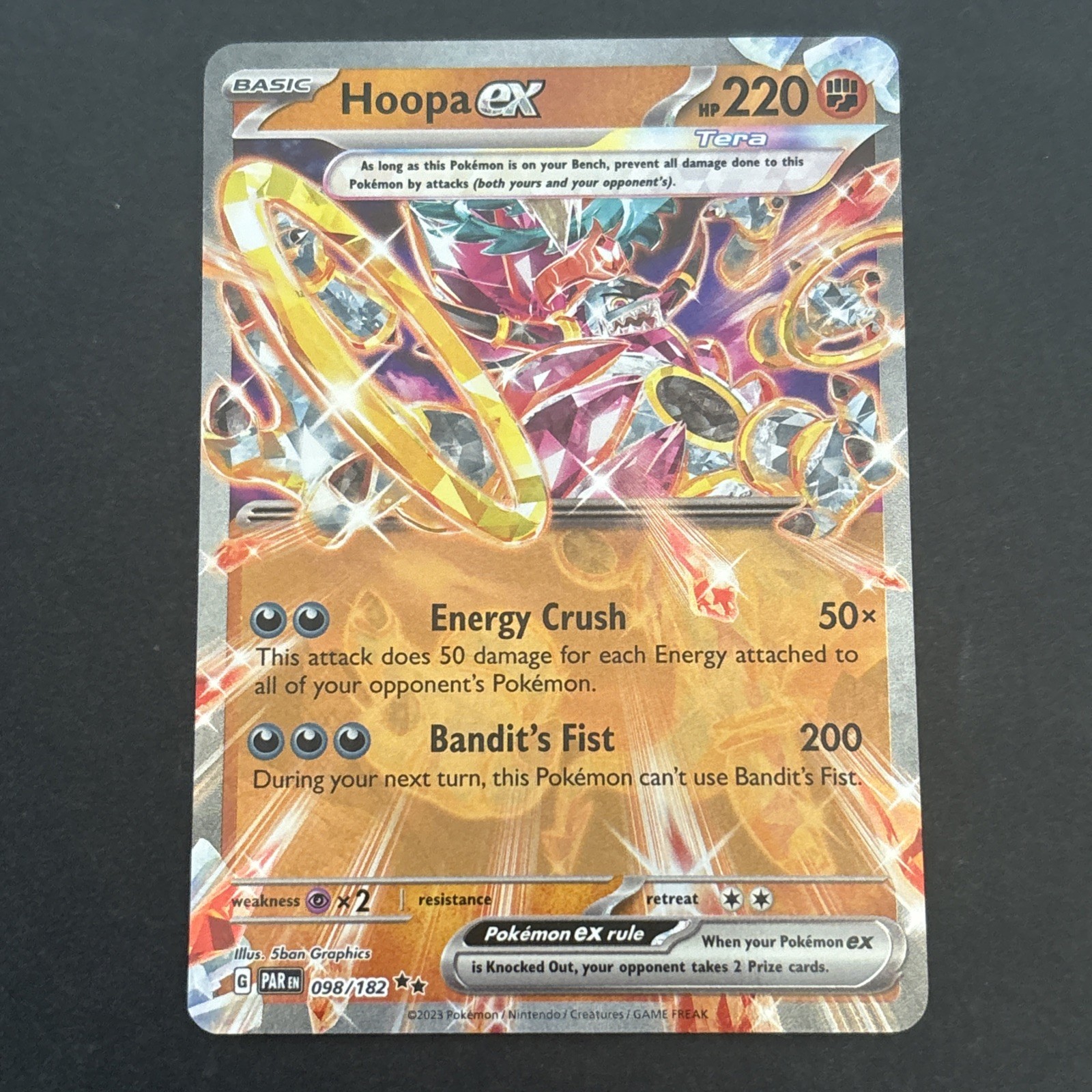 Hoopa ex 098/182 Holo SV04: Paradox Rift Double Rare Pokémon TCG NM 2023